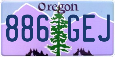 OR license plate 886GEJ