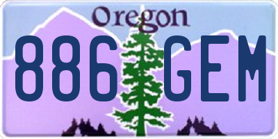 OR license plate 886GEM