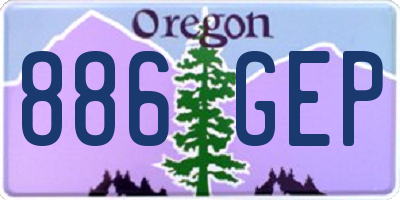 OR license plate 886GEP