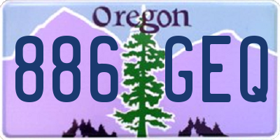 OR license plate 886GEQ