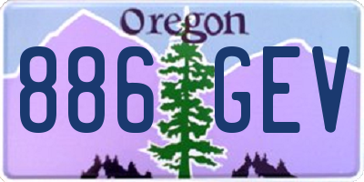 OR license plate 886GEV