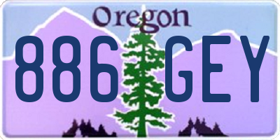 OR license plate 886GEY