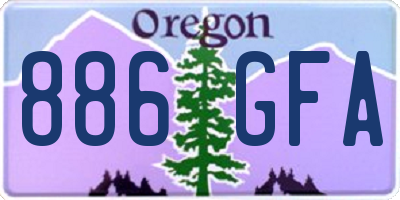 OR license plate 886GFA