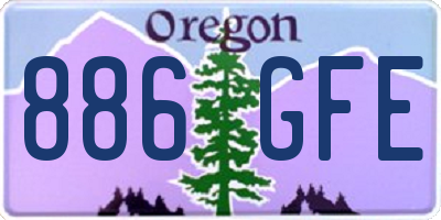 OR license plate 886GFE