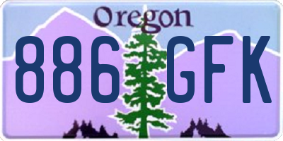 OR license plate 886GFK