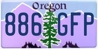 OR license plate 886GFP