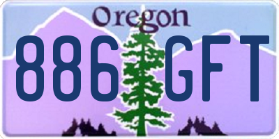 OR license plate 886GFT