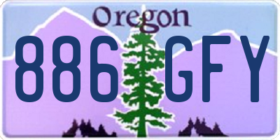OR license plate 886GFY