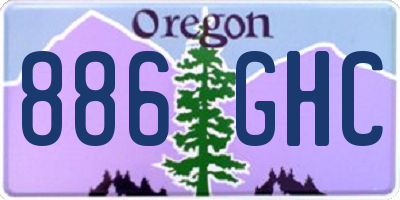 OR license plate 886GHC