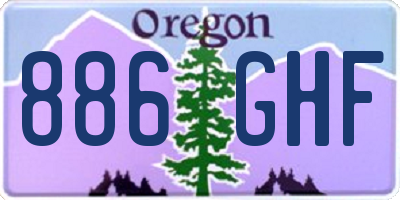 OR license plate 886GHF