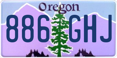 OR license plate 886GHJ
