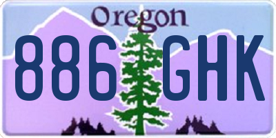OR license plate 886GHK