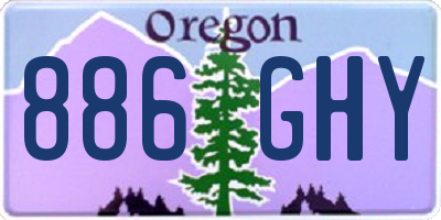 OR license plate 886GHY