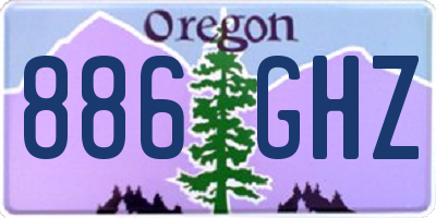 OR license plate 886GHZ