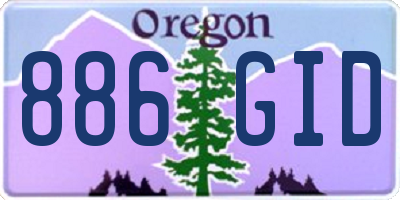 OR license plate 886GID