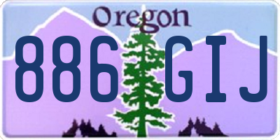 OR license plate 886GIJ