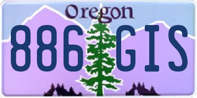 OR license plate 886GIS