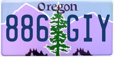OR license plate 886GIY