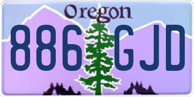 OR license plate 886GJD