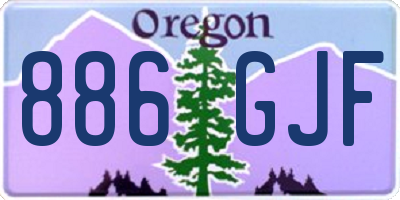 OR license plate 886GJF