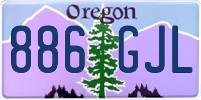 OR license plate 886GJL