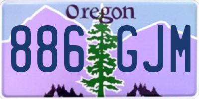 OR license plate 886GJM
