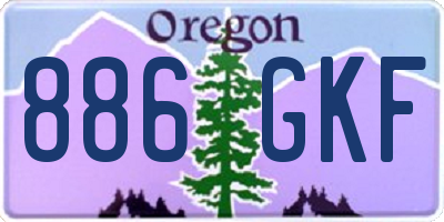 OR license plate 886GKF