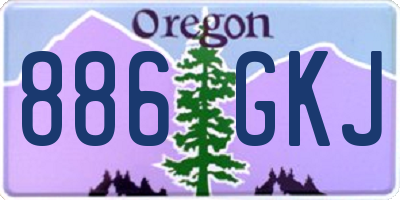 OR license plate 886GKJ