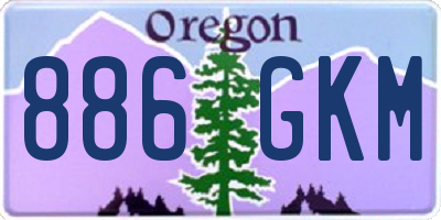 OR license plate 886GKM