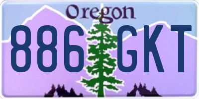OR license plate 886GKT