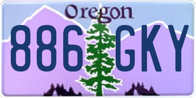 OR license plate 886GKY