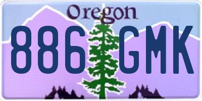 OR license plate 886GMK