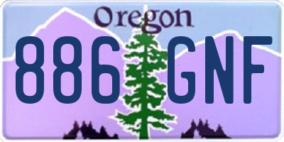OR license plate 886GNF