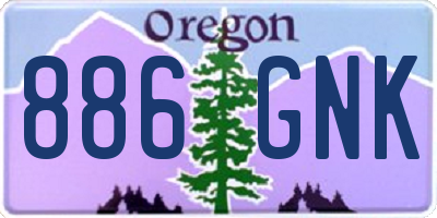 OR license plate 886GNK