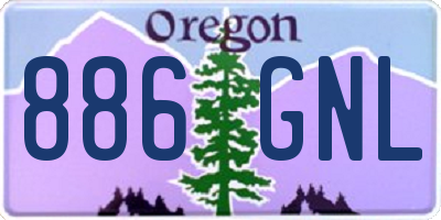 OR license plate 886GNL