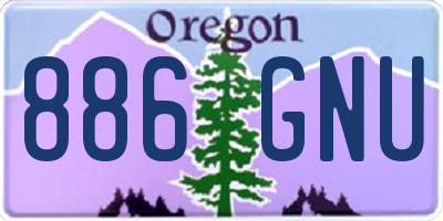OR license plate 886GNU