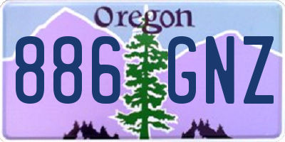 OR license plate 886GNZ