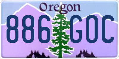 OR license plate 886GOC
