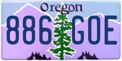 OR license plate 886GOE