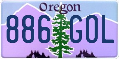 OR license plate 886GOL