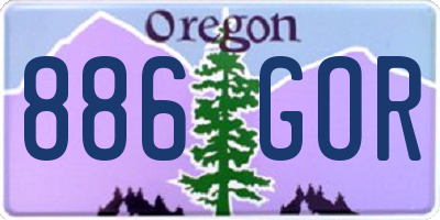 OR license plate 886GOR