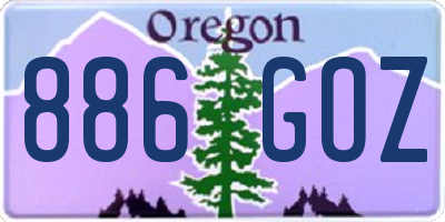 OR license plate 886GOZ