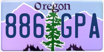 OR license plate 886GPA