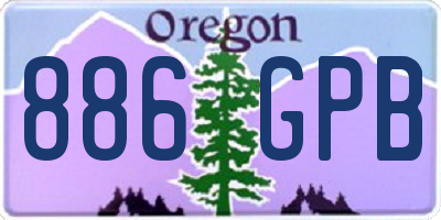 OR license plate 886GPB