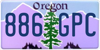 OR license plate 886GPC