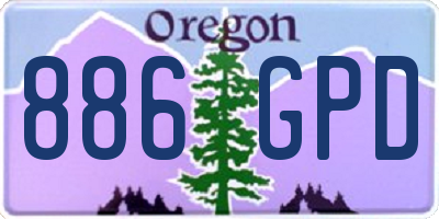 OR license plate 886GPD