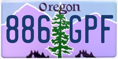 OR license plate 886GPF