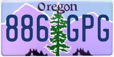 OR license plate 886GPG