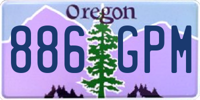 OR license plate 886GPM