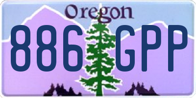 OR license plate 886GPP